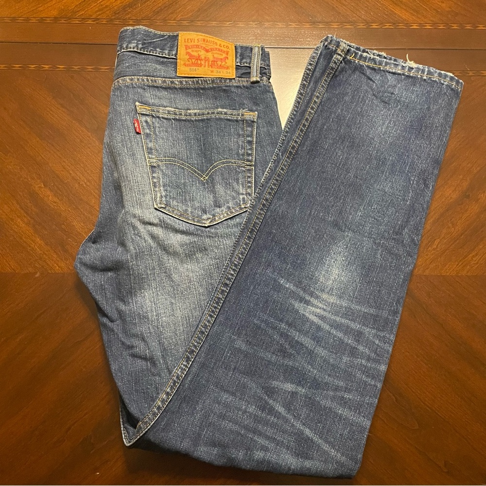 Levi’s 514 Mens Distressed Straight Fit Jeans